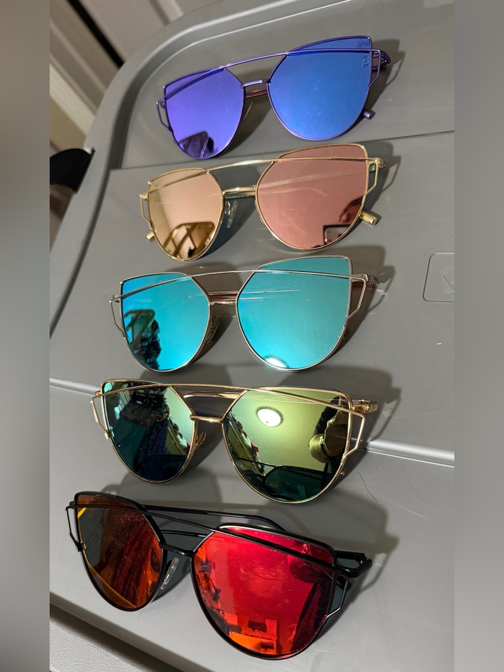 Women's Mirrored Aviator Cat-Eye Sunglasses - Assorted Colors